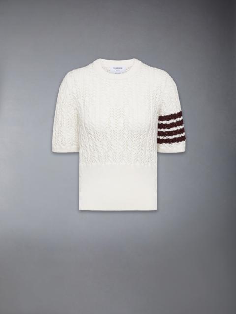 POINTELLE CABLE STITCH 4-BAR TEE