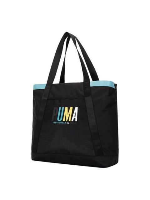 (WMNS) PUMA Prime Street Large Shopper Bag 'Black Blue White Yellow' 078754-01