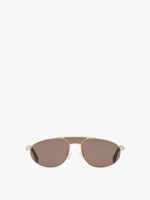 Presented at the Fall-Winter 22 fashion show, these oval-shaped pilot-style shield sunglasses are ma