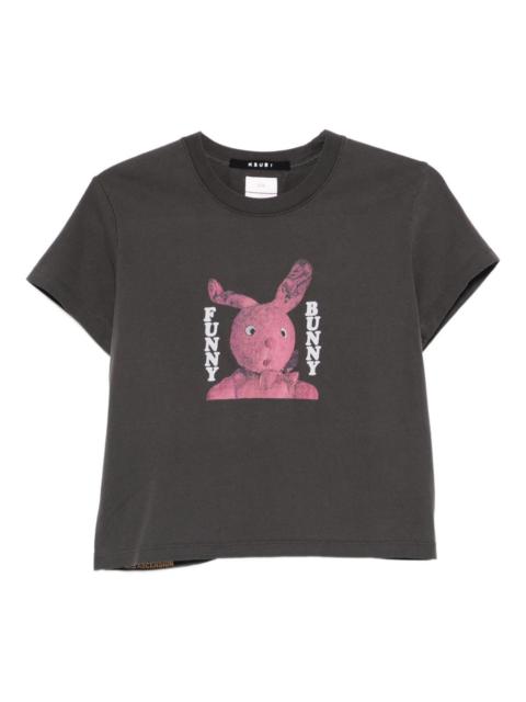 Funny Bunny graphic-print cut-out T-shirt