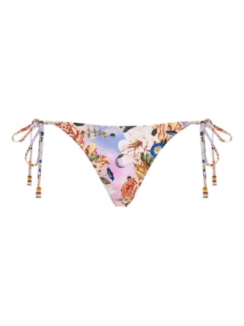 Alegria floral-print beaded-detail bikini bottoms