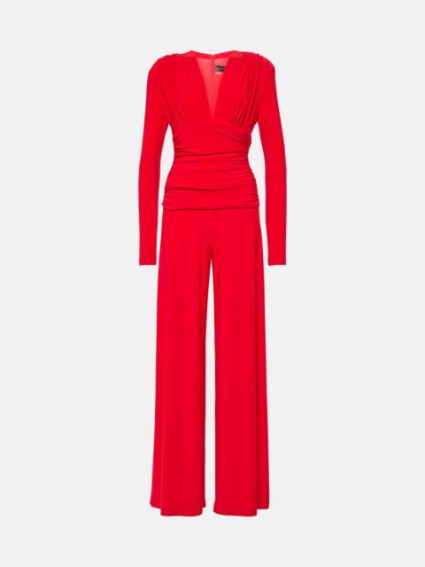 Draped wide-leg jumpsuit