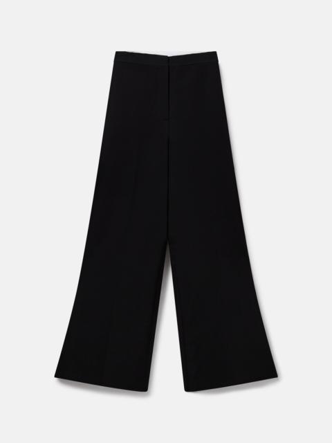 Pleated High-Rise Wide-Leg Wool Trousers