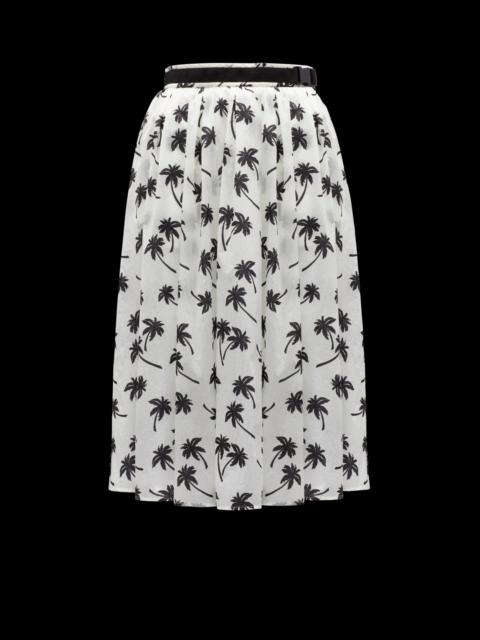 Palm Print Midi Skirt