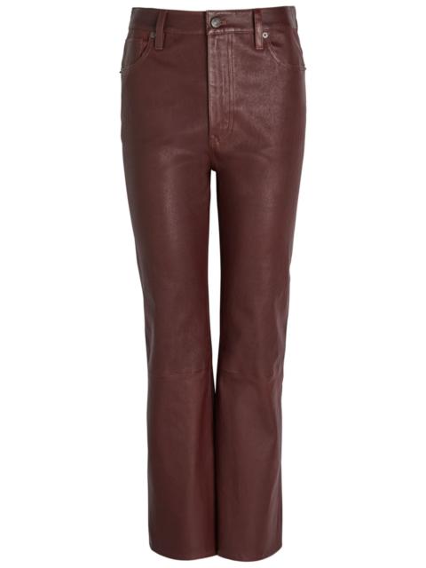 Frame The Reboot Crop Bootcut Leather Trousers