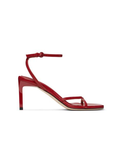 Red Criss Leather Heeled Sandals