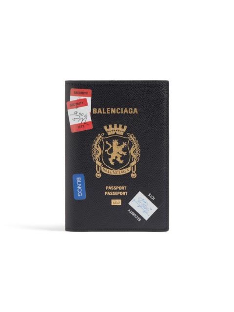 Men's Passport Holder in Black/multicolor