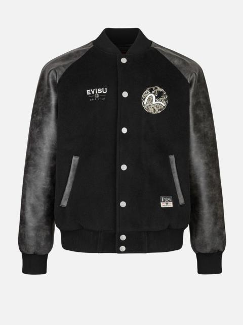 Ebisu and Seagull Embroidery Relax Fit Padded Varsity Jacket
