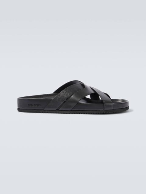 Leather slides