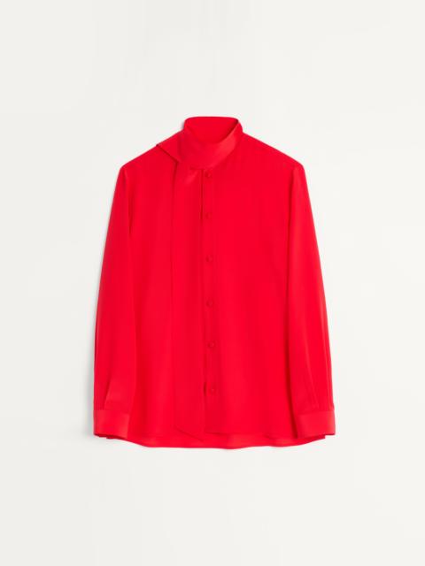 VALENTINO CREPE DE CHINE SILK SHIRT WITH SCARF COLLAR