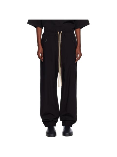 Black Nylon Track Pants