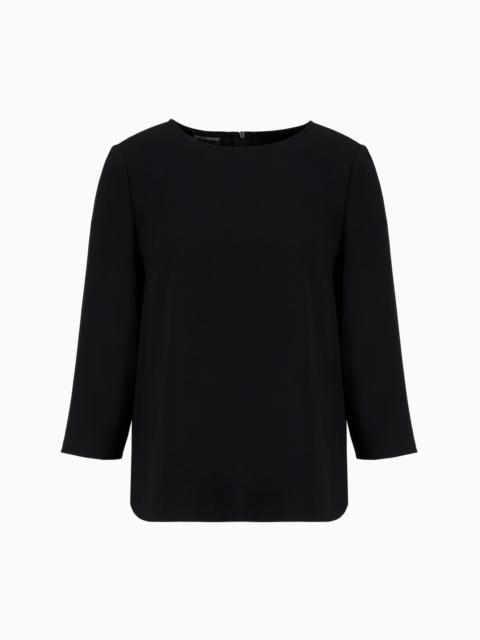 Envers-satin blouse with 3/4 sleeves