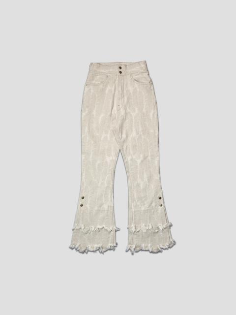 14oz FEATHER WHITE DENIM FLARE PANTS