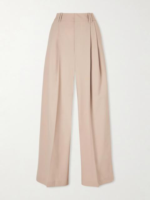 Fatima Pleated Wool-blend Wide-leg Pants