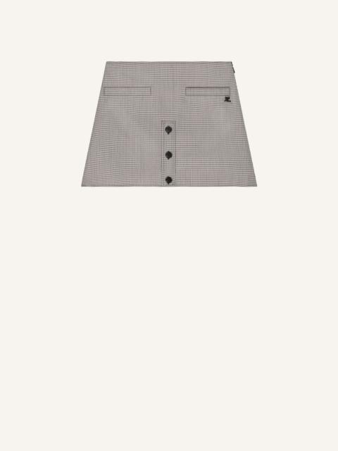 HOUNDSTOOTH BUTTONED MINI SKIRT
