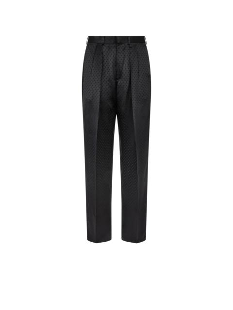 SATIN POLKA DOT JACQUARD DOUBLE PLEAT PANT