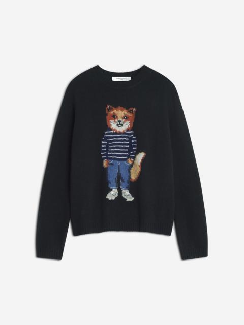 DRESSED FOX INTARSIA WOOL JUMPER