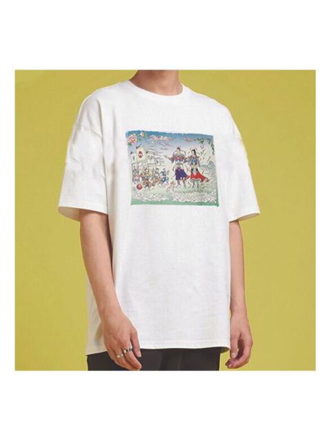 Men's Converse Flame Series Printing Short Sleeve White 10021404-102