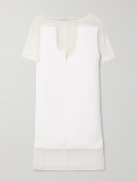 Winona Paneled Crepe And Chiffon Mini Dress