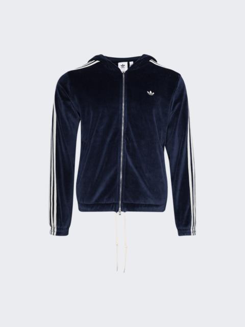 X Wales Bonner Velour Track Jacket Collegiate Navy