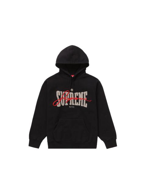 Supreme Embroidered Chenille Hooded Sweatshirt Black