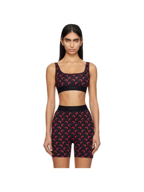 SSENSE Exclusive Black & Red Moon Printed Jersey Sport Bra