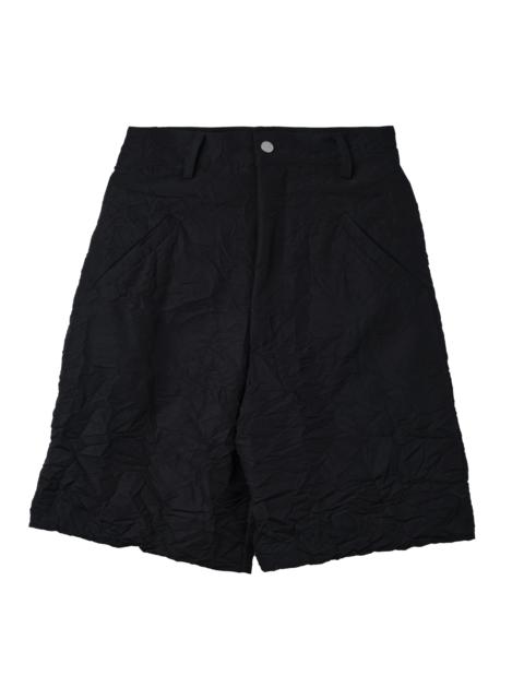 Spencer Badu Wool Wrinkled Shorts Black
