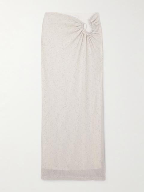Imber Gathered Metallic Jersey Maxi Skirt