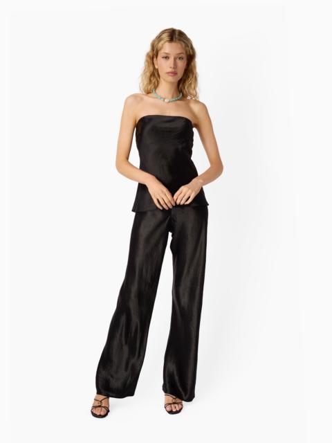 BRISTOL MID RISE CRINKLE ACETATE PANT BLACK