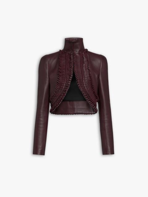 LAMBSKIN TRIMMED JACKET