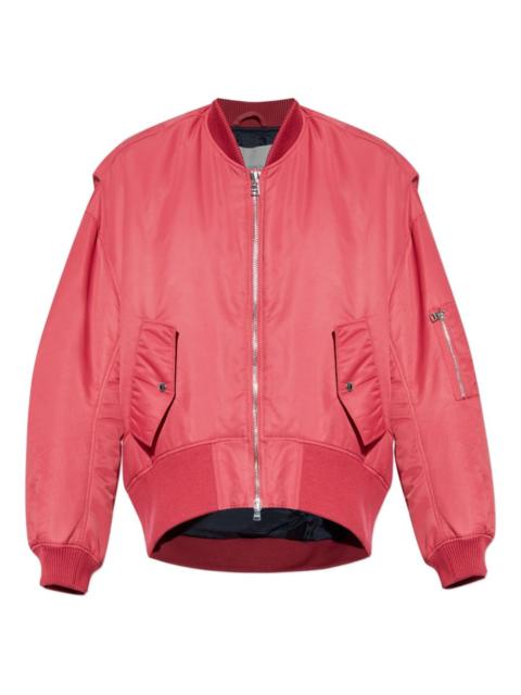zip-fastening bomber jacket