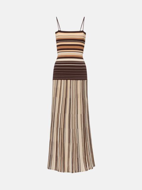 Esenia striped cotton-blend midi dress