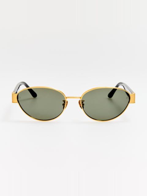 Sheri Sunglasses in 22K Gold and Grey