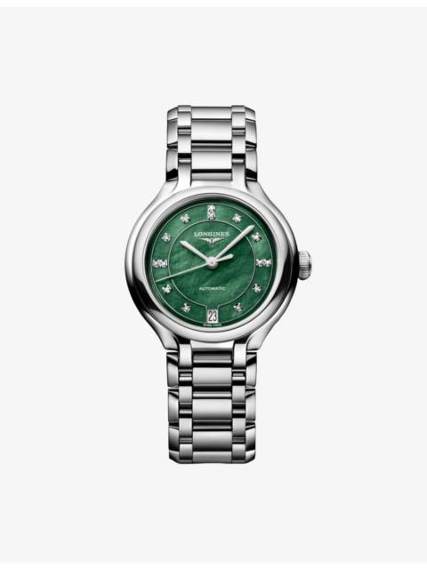 PrimaLuna Stainless-Steel And 0.060ct Diamond Automatic Watch 34mm