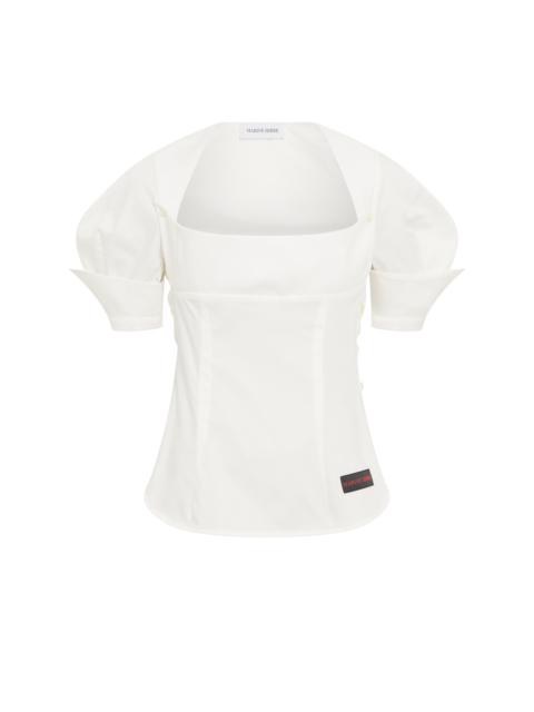 Regenerated Cotton Percale Bustier Top