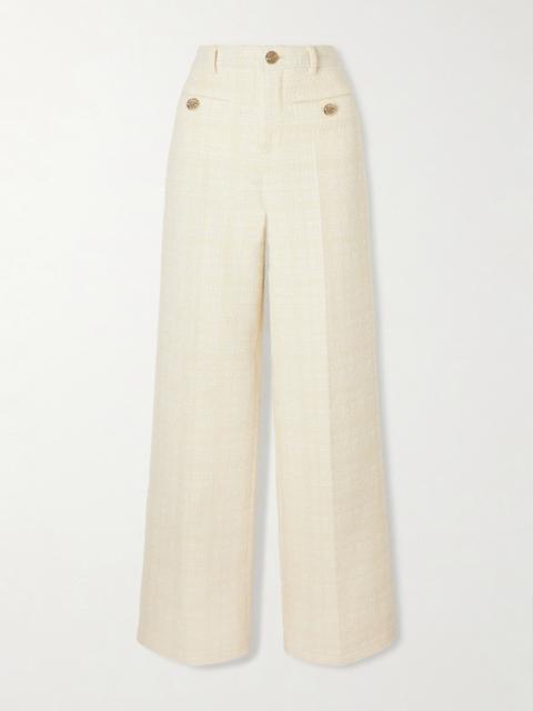 Wide-leg Cotton-tweed Pants