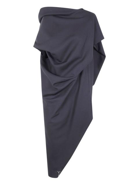 Uni-Form(Wool) asymmetric design midi dress