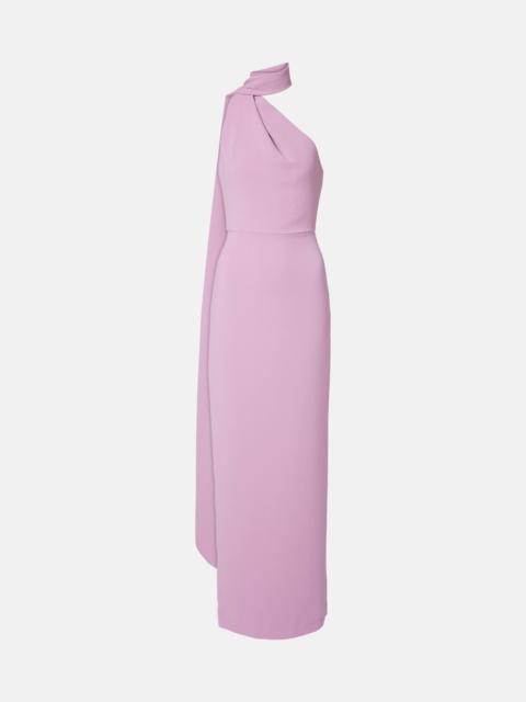 Demi asymmetric scarf-detail gown