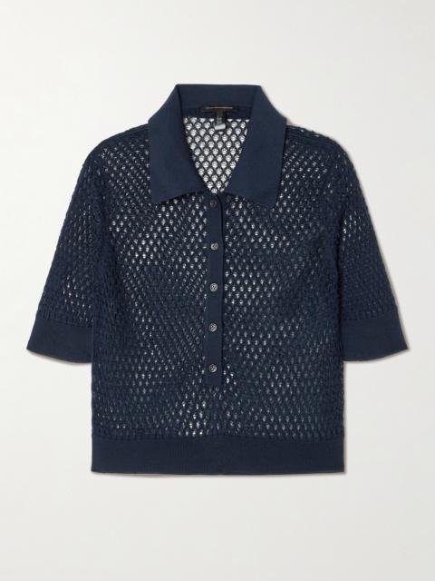 Crocheted Silk Polo Shirt