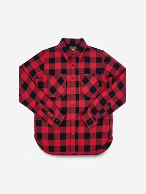 ULTRA HEAVY FLANNEL BUFFALO CHECK WORK SHIRT - RED/BLACK