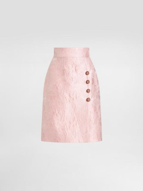 Floral jacquard skirt