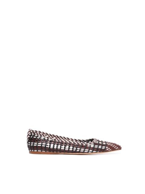 Aurora Braided Flat Shoe in Chocolate Multi Leather