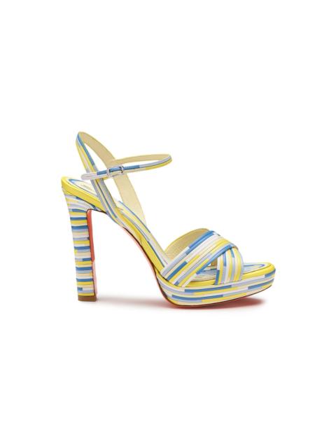 Women's multicolor leather high-heel sandal