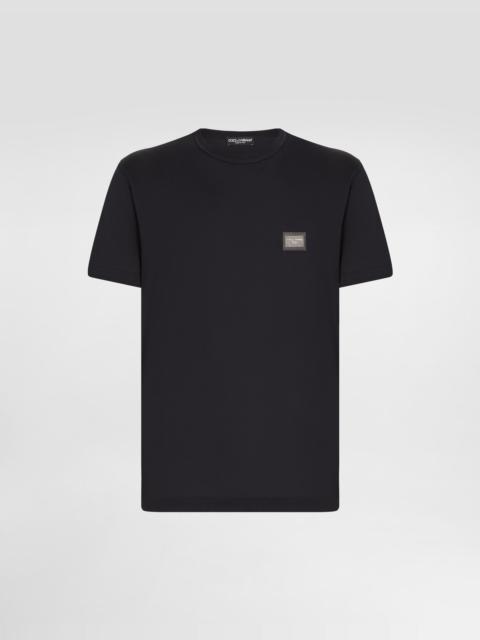 Cotton T-shirt with branded tag