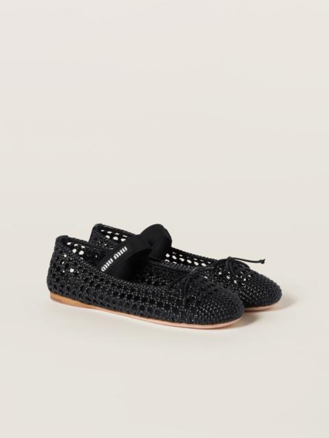 Woven nappa leather ballerinas