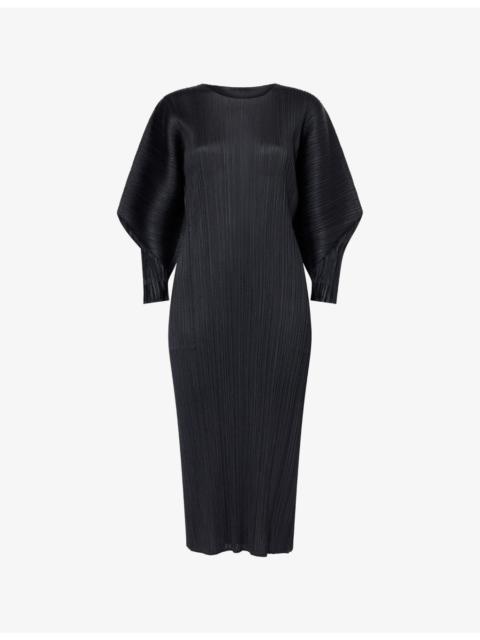 Skyline Pleats Knitted Midi Dress