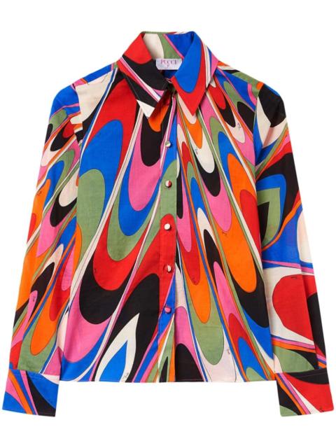 Onde-print cotton shirt
