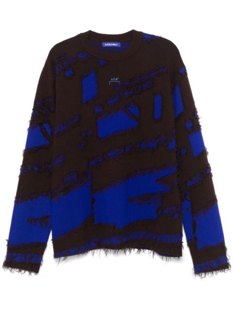 frontage-knit crew neck sweater