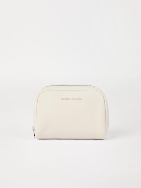 Fine grain calfskin slim beauty case