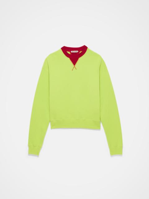 CONTRAST COLLAR SWEATSHIRT IN LIME & RED